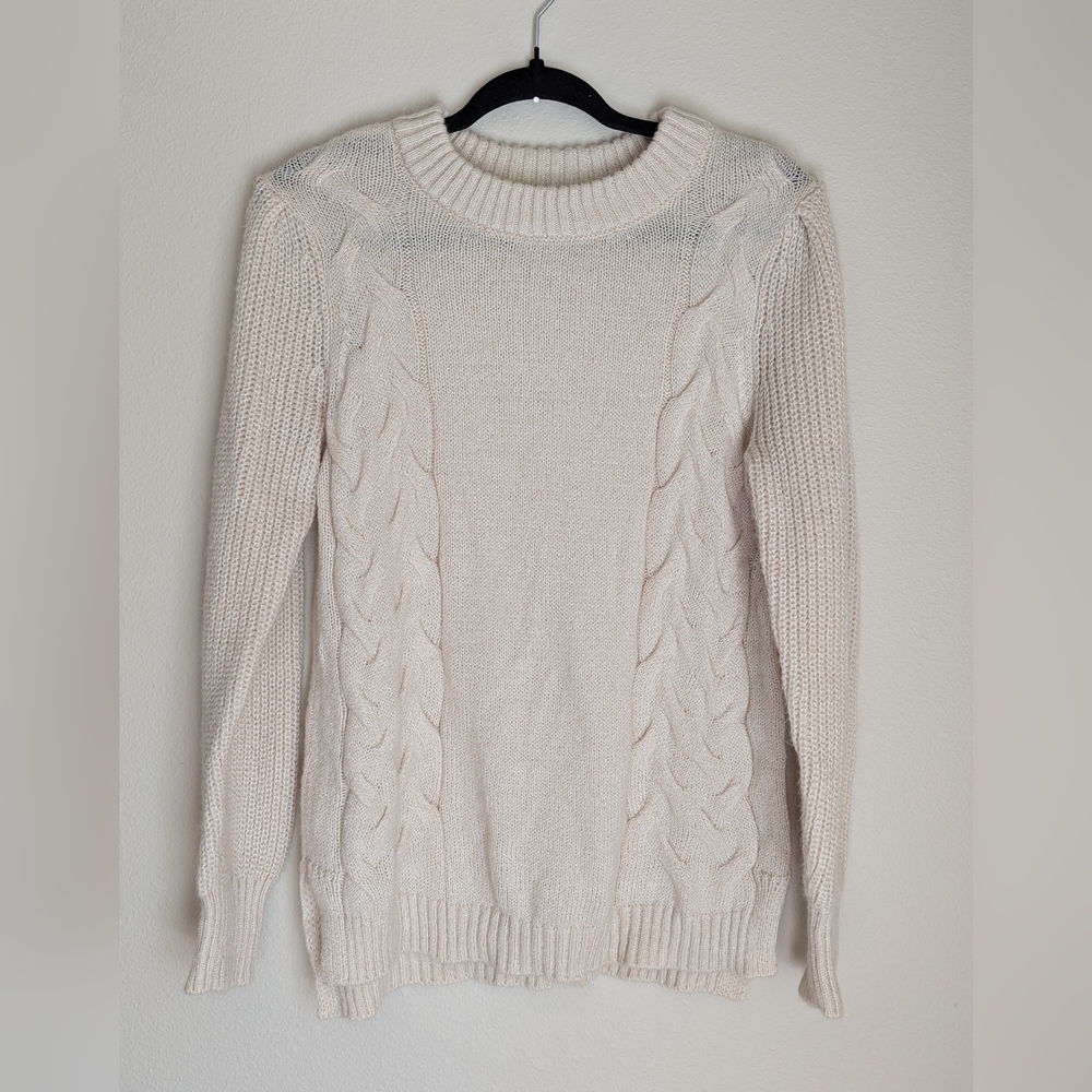 Maurices Cream Crew Neck Sweater Size S